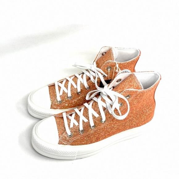 Converse CTAS Lift Platform High Top Gold Women 570984C Sneakers Size Canvas - Picture 8 of 10